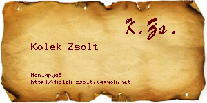 Kolek Zsolt névjegykártya